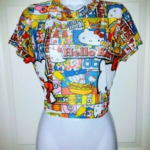 Sanrio Hello Kitty Sheer Primary Color Crop Top